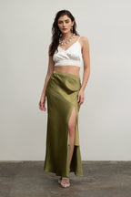 SKT 1032 - Asymmetrical Satin Skirt