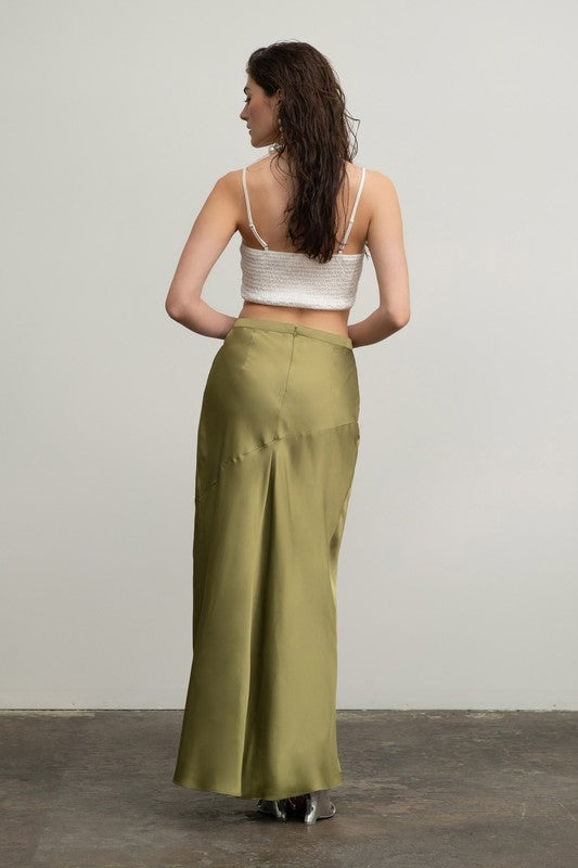 SKT 1032 - Asymmetrical Satin Skirt