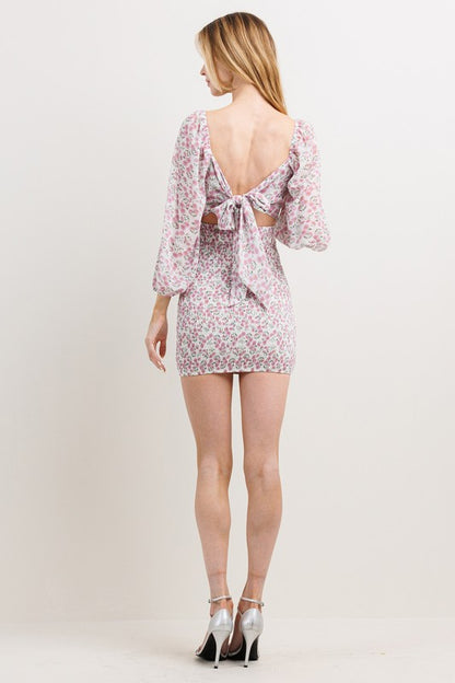 CT 2656 - Floral Print Short Dress