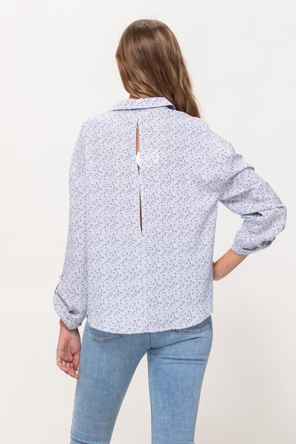 DT 1651 - Floral Print Button Up Shirt