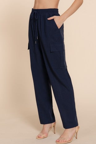 P 832 - Linen Cargo Pants