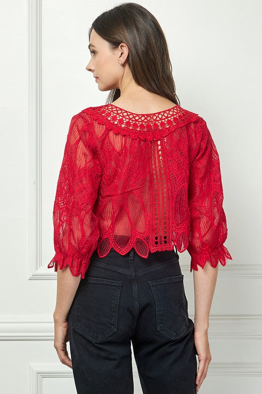DT 1824 - Lace Design Top