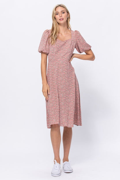 CD 3689 - Floral Print Midi Dress