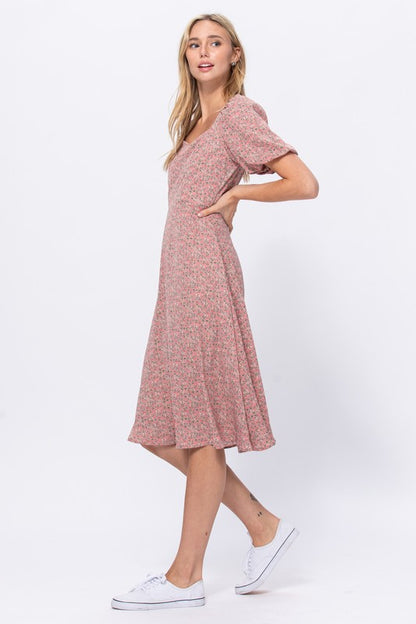 CD 3689 - Floral Print Midi Dress