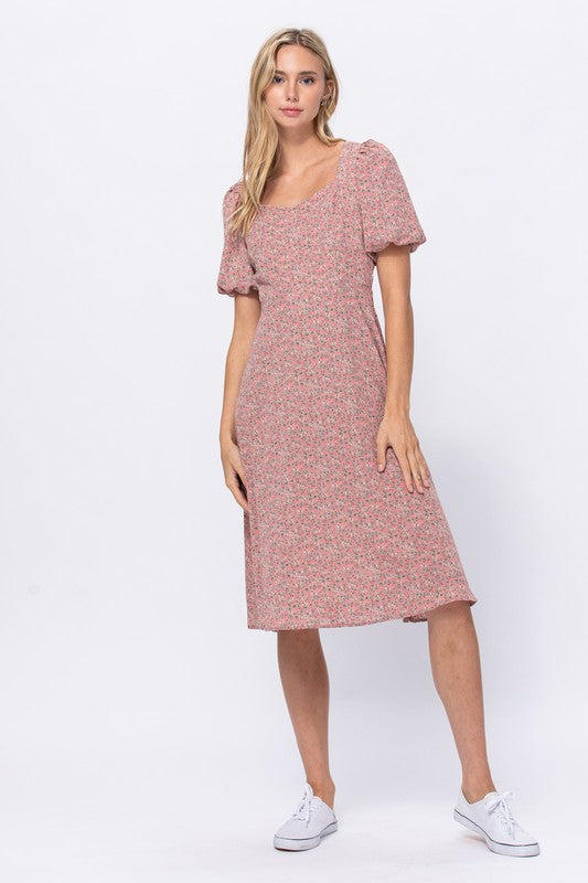 CD 3689 - Floral Print Midi Dress