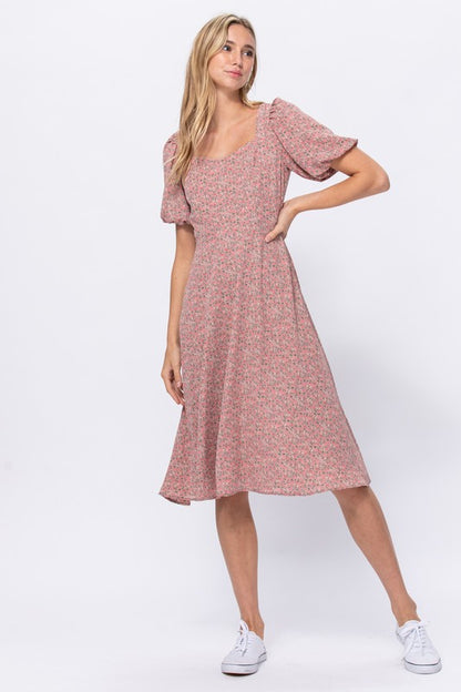 CD 3689 - Floral Print Midi Dress