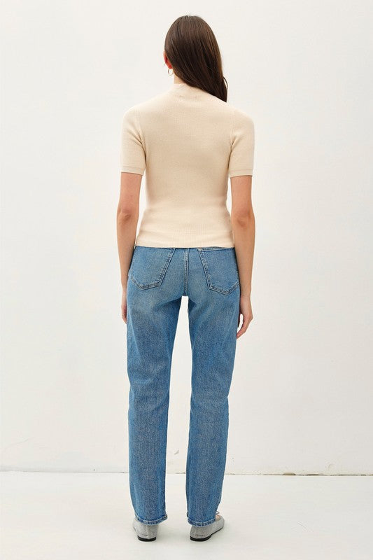 SWT 018 - Short Sleeve Knit Sweater