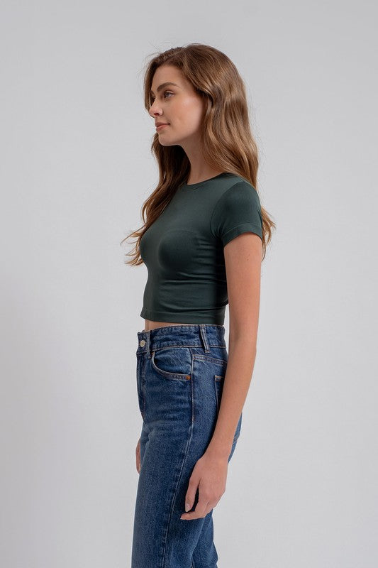 CT 2755 - Solid Reversible Short Sleeve Top