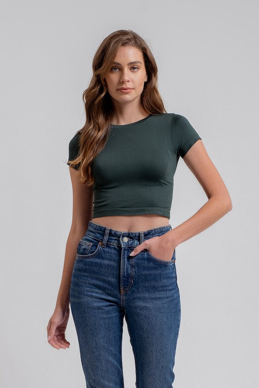 CT 2755 - Solid Reversible Short Sleeve Top