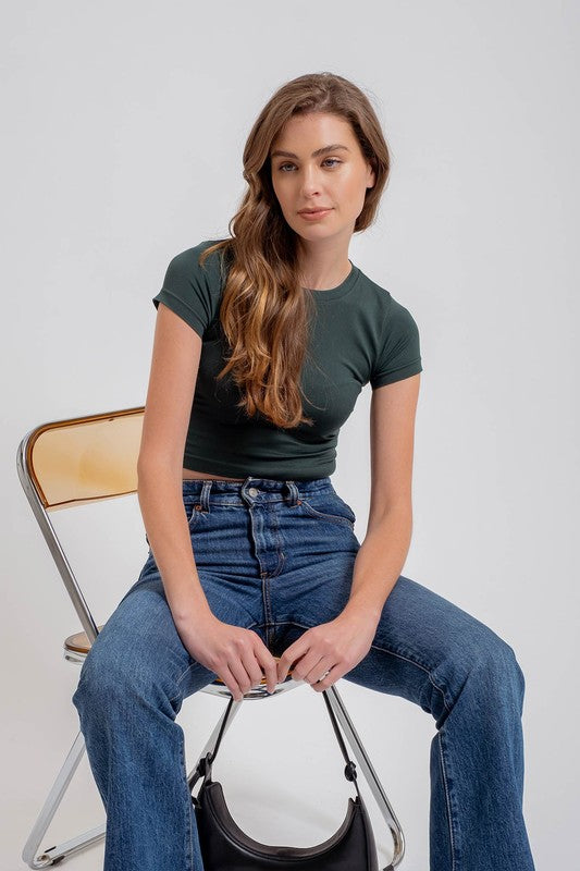 CT 2755 - Solid Reversible Short Sleeve Top