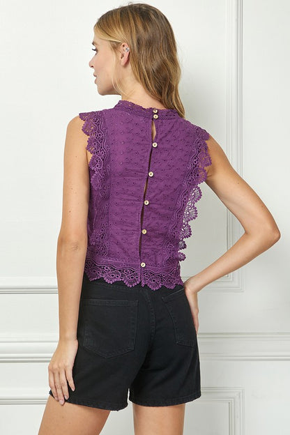 DT 1831 - Crochet Lace Top