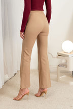 P 877 - High Waist Slit Hem Dress Pants