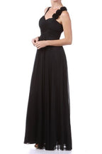 LD 565 - Single Shoulder Detail Layered Evening Dress