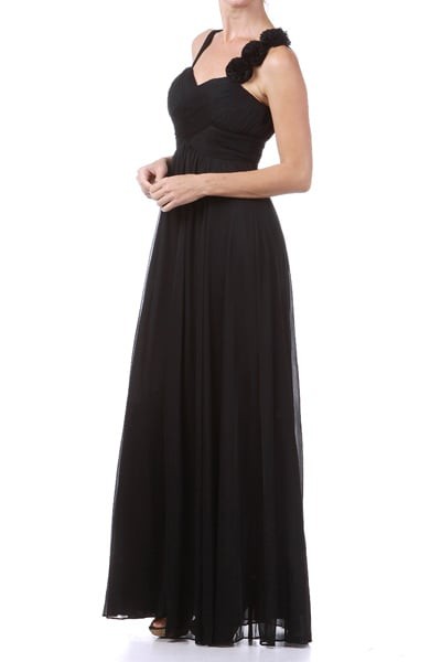 LD 565 - Single Shoulder Detail Layered Evening Dress