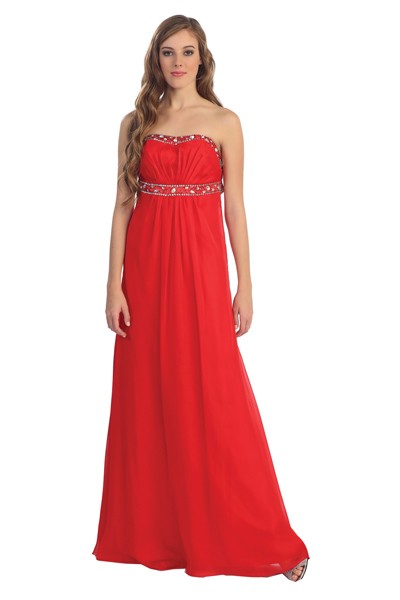 LD 571 - Flowing A-Line Bridesmaid Dress