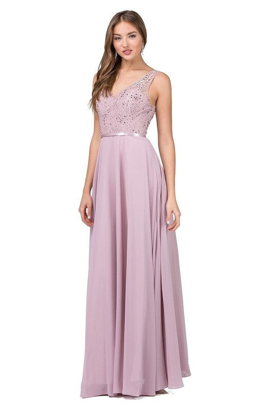 GOWN 420 - Lace Bodice A-Line Gown