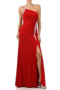 LD 564 - One-shoulder Thigh-high Split