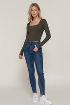 CT 2759 - Long Sleeve Corset Knit Top