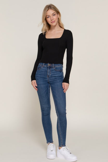 CT 2759 - Long Sleeve Corset Knit Top