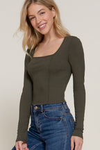 CT 2759 - Long Sleeve Corset Knit Top