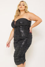 PS 026 - Sweetheart Neck Sequin Midi Dress