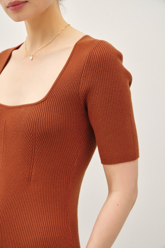 SWT 021 - Half Sleeve Bodycon Sweater Dress