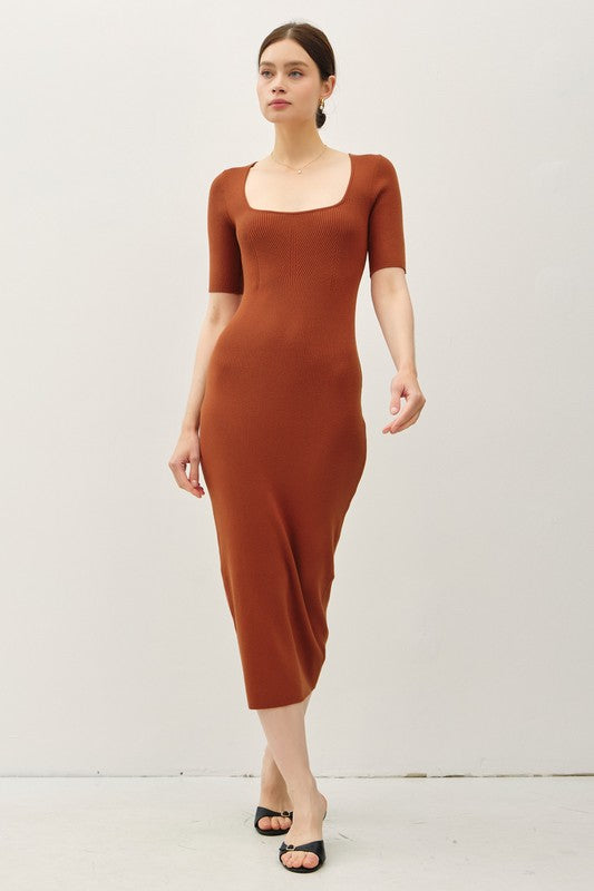 SWT 021 - Half Sleeve Bodycon Sweater Dress