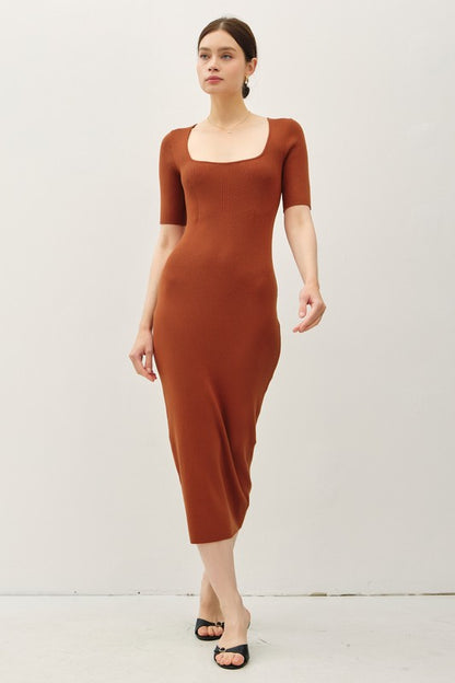 SWT 021 - Half Sleeve Bodycon Sweater Dress