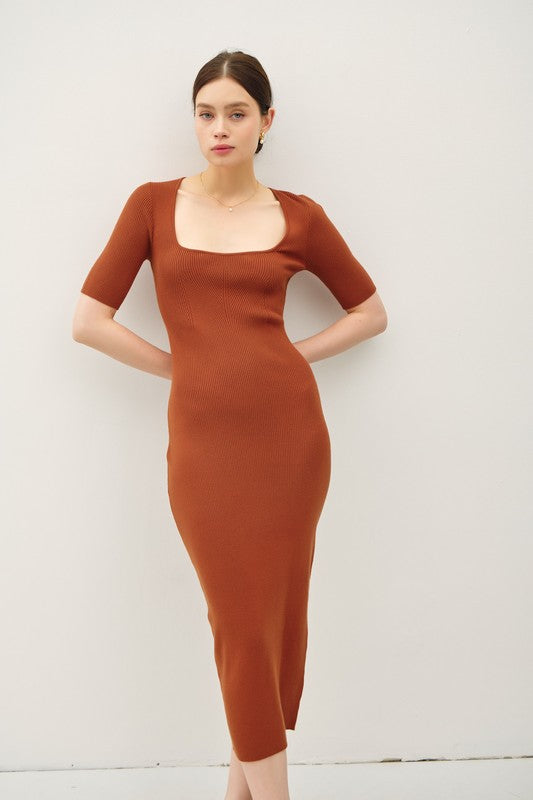 SWT 021 - Half Sleeve Bodycon Sweater Dress