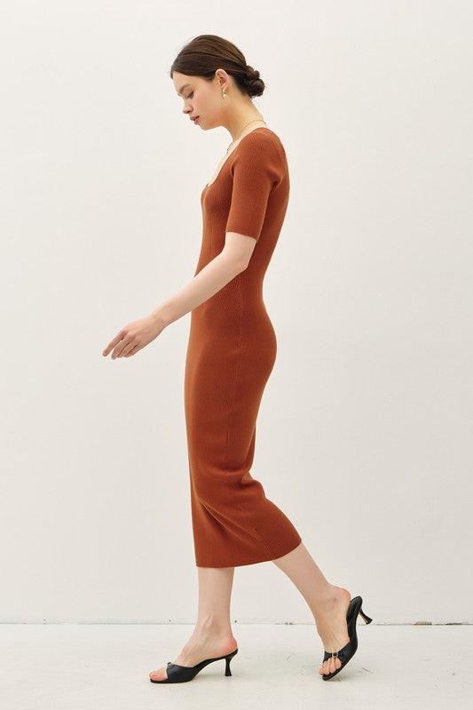 SWT 021 - Half Sleeve Bodycon Sweater Dress