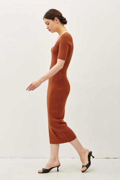 SWT 021 - Half Sleeve Bodycon Sweater Dress