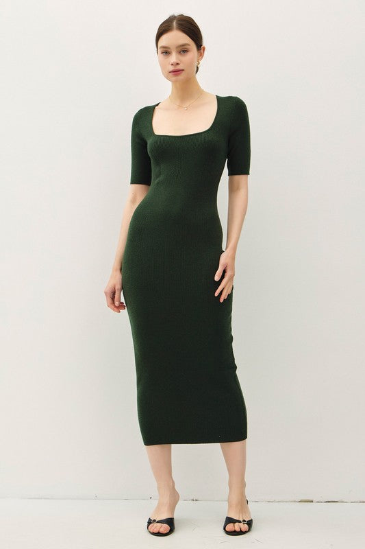 SWT 021 - Half Sleeve Bodycon Sweater Dress