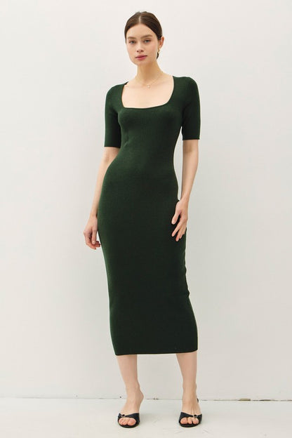 SWT 021 - Half Sleeve Bodycon Sweater Dress