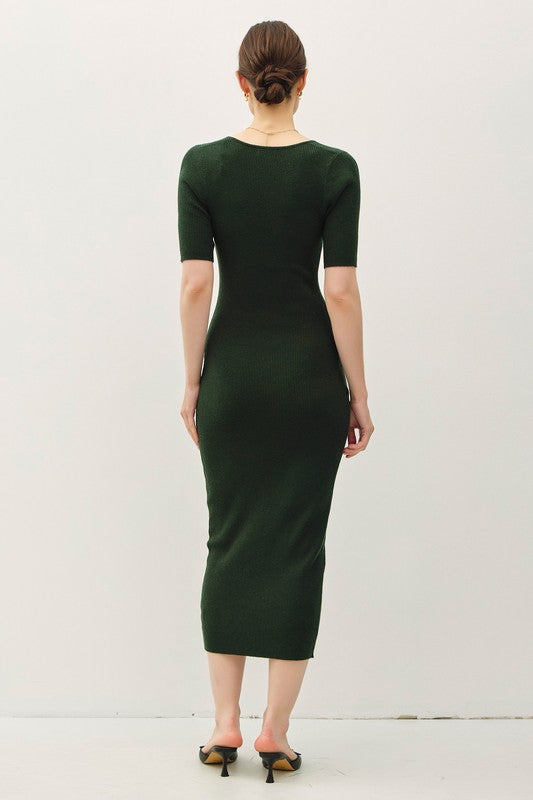 SWT 021 - Half Sleeve Bodycon Sweater Dress