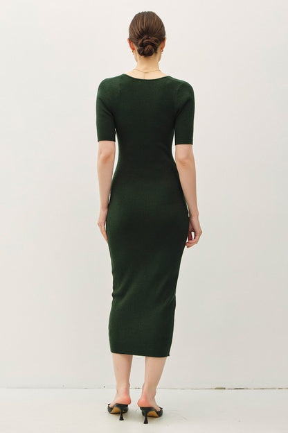 SWT 021 - Half Sleeve Bodycon Sweater Dress