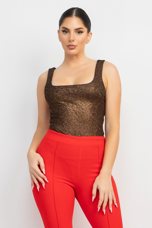 BS 009 - Glittered Sleeveless Bodysuit