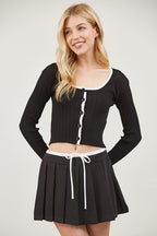CT 2714 - Color Block Long Sleeve Top