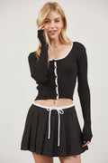 CT 2714 - Color Block Long Sleeve Top