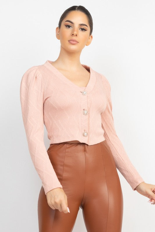 DT 1786 - Puff Sleeve Blazer with Matching Cami