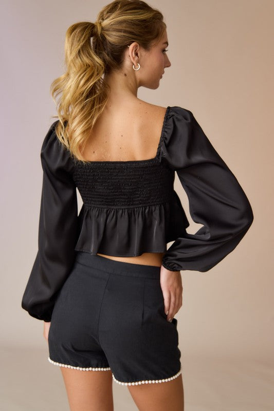 DT 1769 - Long Sleeve Crop Top