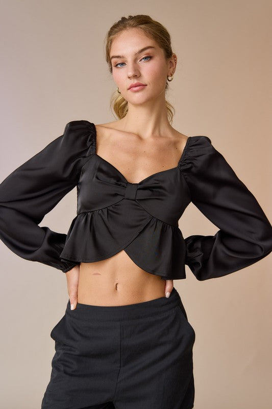 DT 1769 - Long Sleeve Crop Top