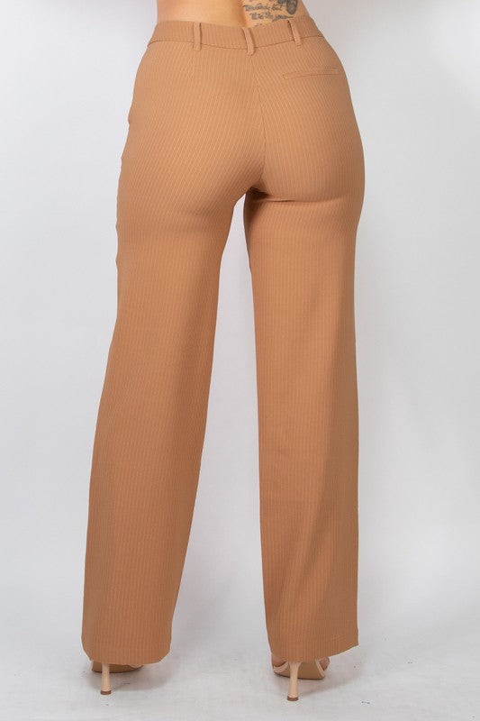 P 792 - Striped Midrise Formal Pants