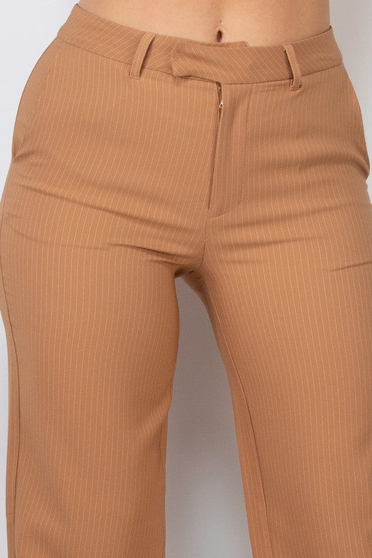 P 792 - Striped Midrise Formal Pants