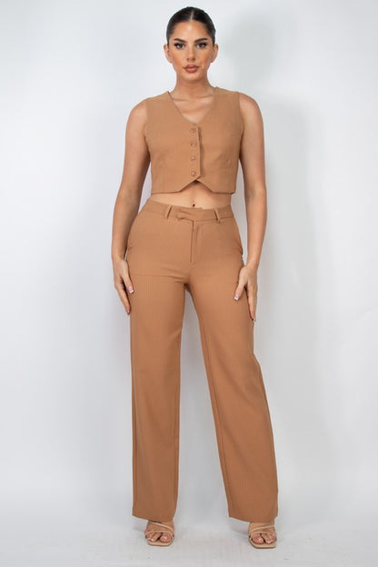 P 792 - Striped Midrise Formal Pants