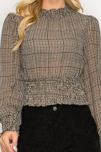 DT 1983 - Smocking Waist Long Sleeve Blouse