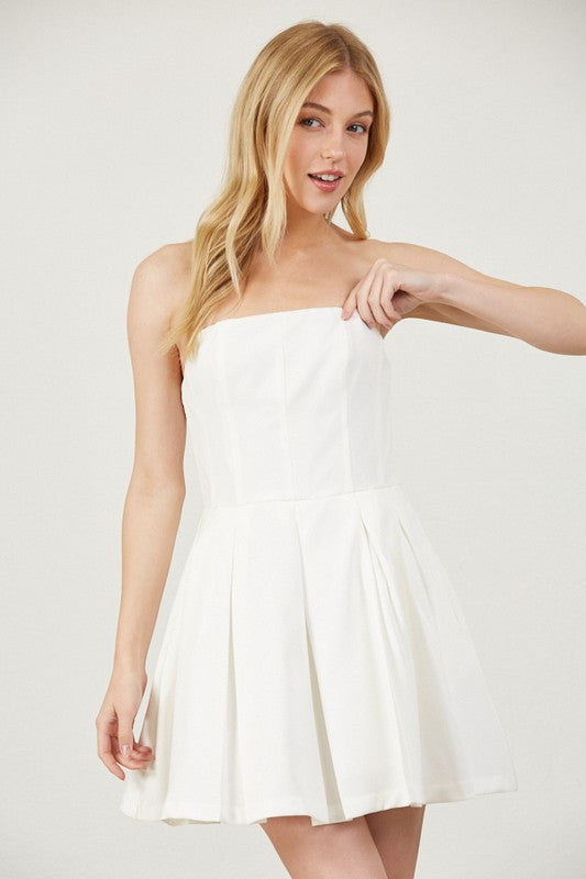 DD 1357 - Pleated Bustier Bubble Dress