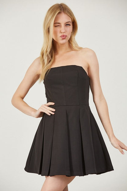 DD 1357 - Pleated Bustier Bubble Dress