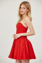 DD 1357 - Pleated Bustier Bubble Dress