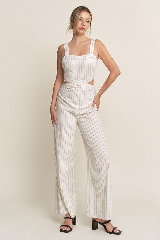 JS 120 - Striped Linen Jumpsuit