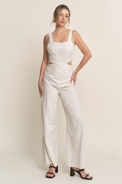 JS 120 - Striped Linen Jumpsuit
